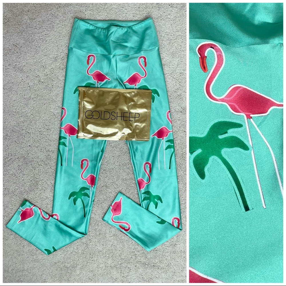 Goldsheep Flamingo Print Leggings